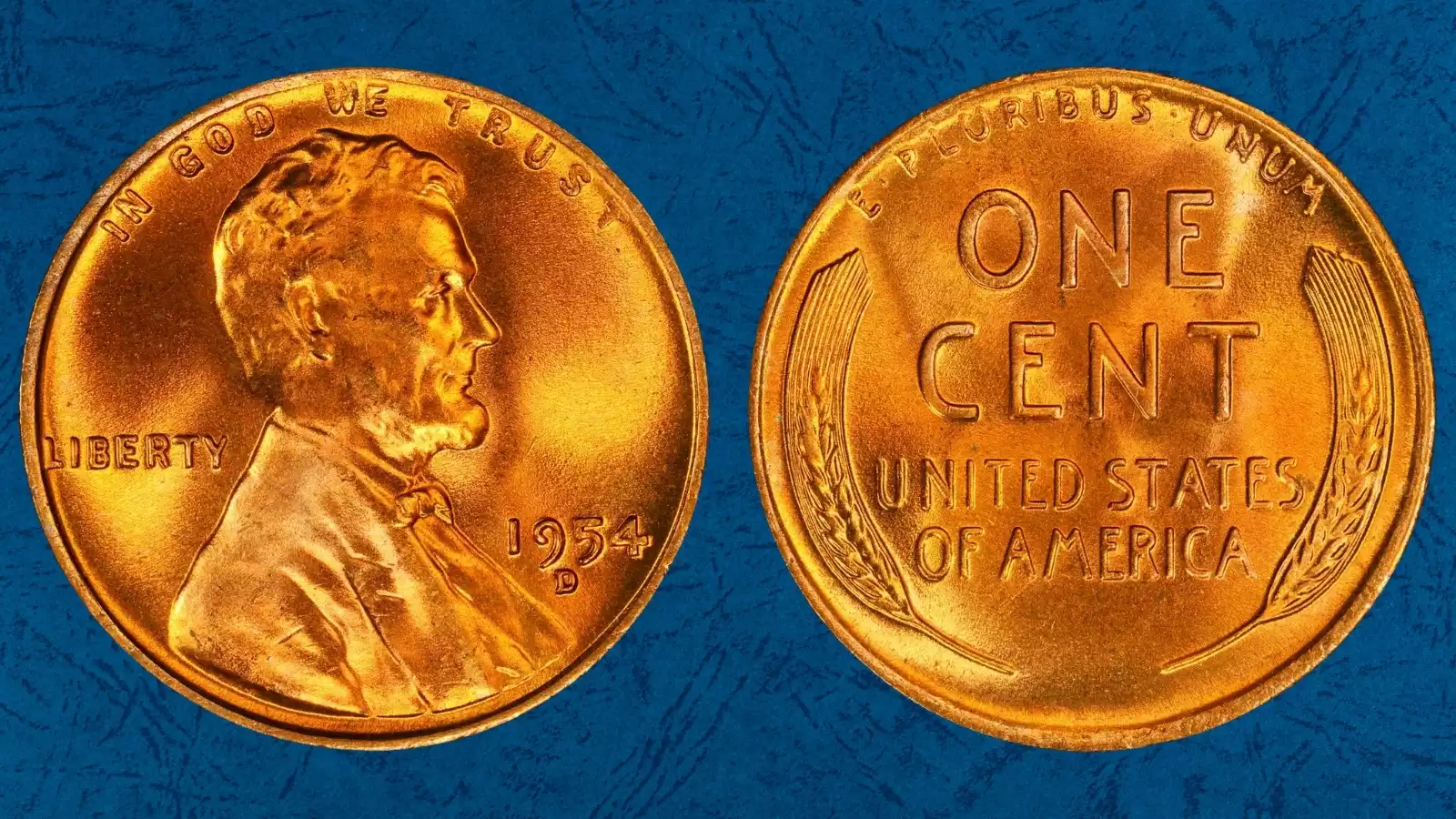 1954 wheat penny side-by-side comparison: normal D mint mark versus 1954-D/D/D triple repunched mint mark FS-501